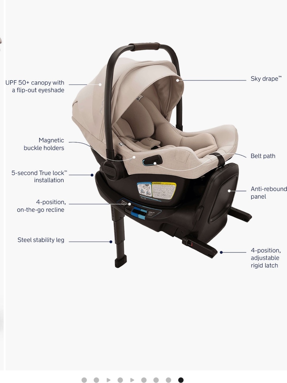 Nuna PIPA Aire RX + PIPA Relx Base Infant Car Seat - Picture 3 of 7